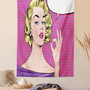 Ambesonne Pop Art Wall Tapestry with Pink and Purple Design